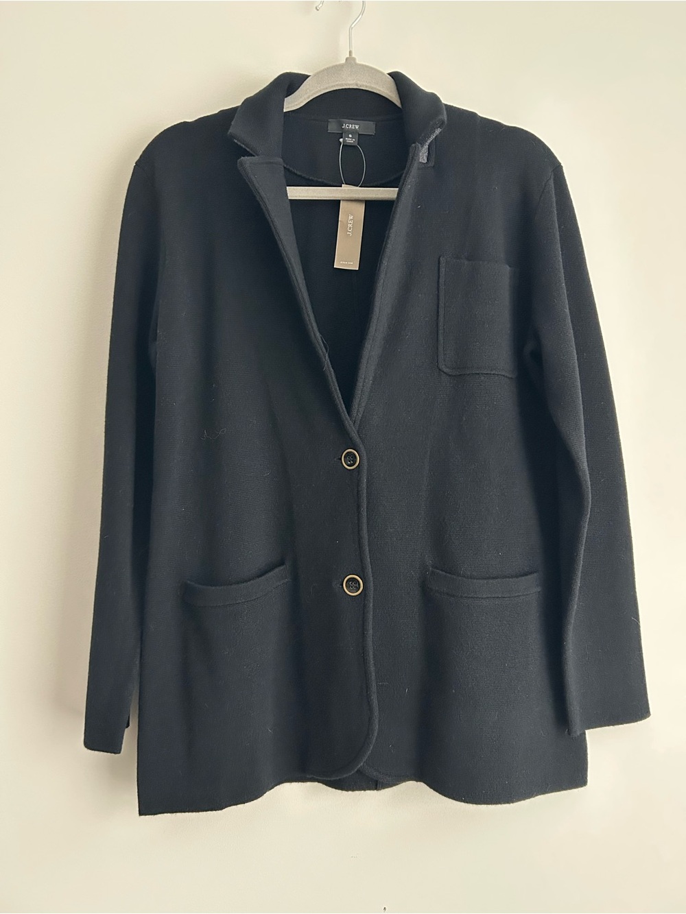 J. Crew Black Knit Blazer Jacket/Sweater Blazer